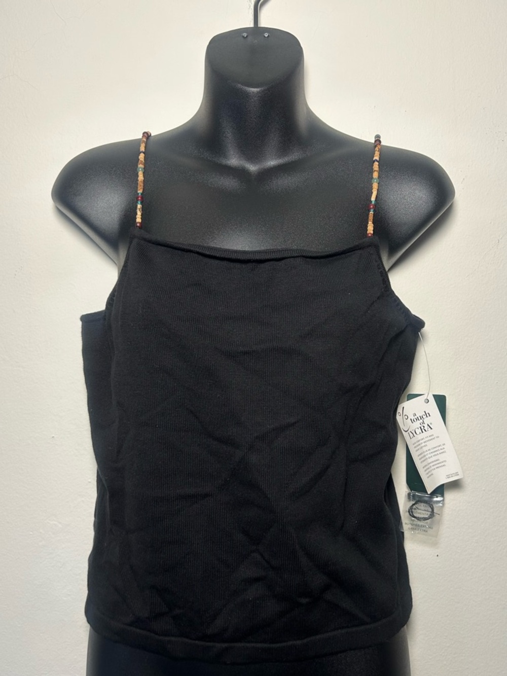 Ralph Lauren Black Beaded-Strap Camisole